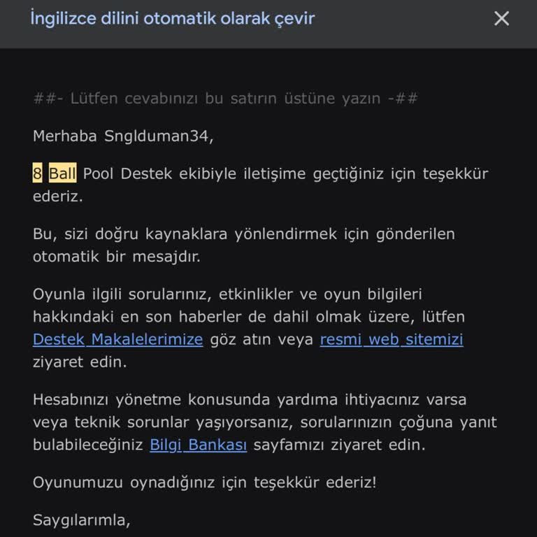 Google Bağlı 8 Ball Pool Hesabım İos’ta Kullanılamıyor