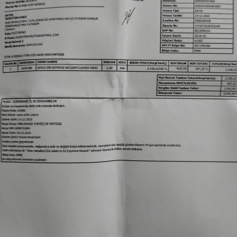 Şarjı Çabuk Biten Onvo Süpürge İçin Ürün Değişimi Talebi