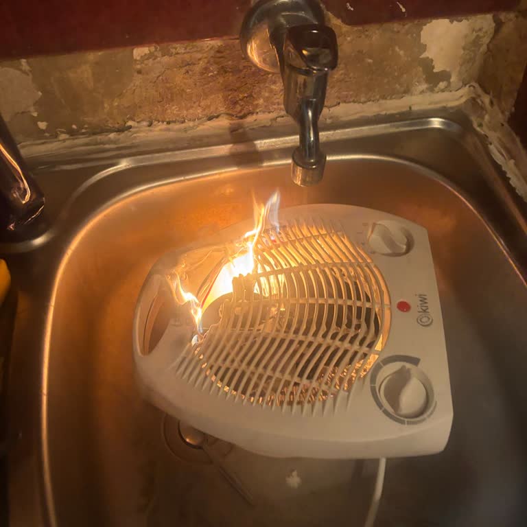 Kiwi Fanlı Isıtıcı Yangın Çıktı, İşyerinde Can Ve Mal Güvenliği Tehlikesi