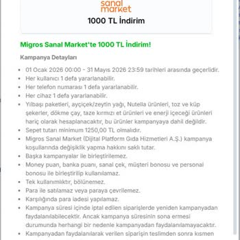Migros Sanal Markette Kupon Kullanımında Yanıltıcı Limit Problemi