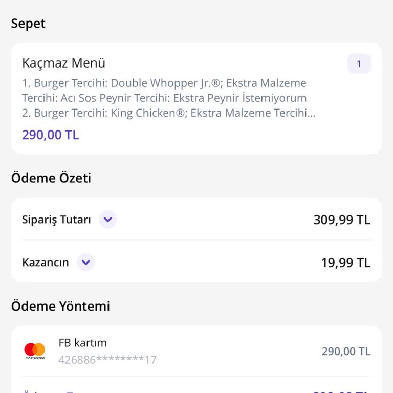 Getir'de Teslim Edilmeyen Ve Ücret İadesi Yapılmayan Burger King Siparişine İtiraz