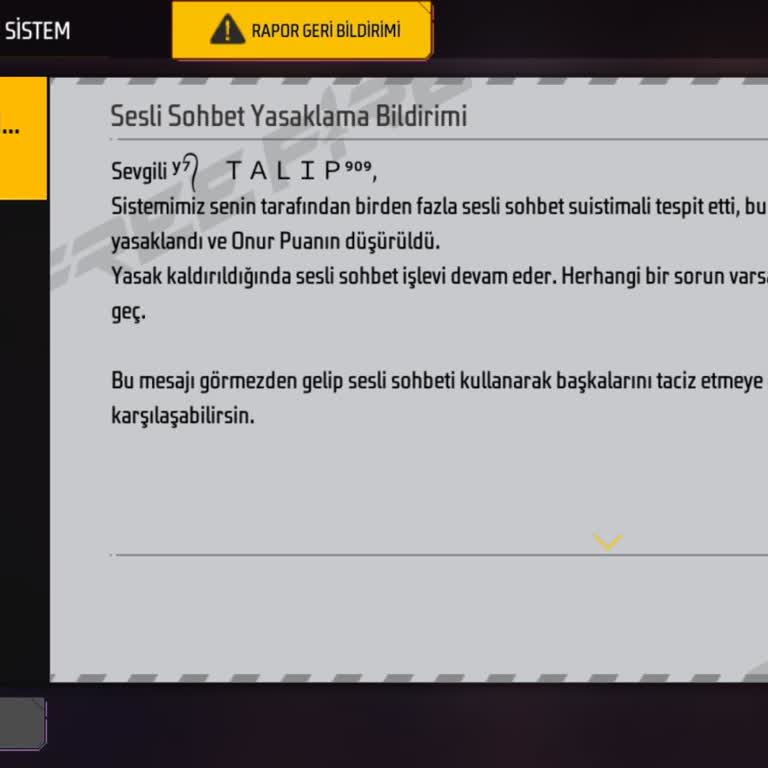 Garena Free Fire'da Haksız Ses Banı Ve Acil Kaldırma Talebi