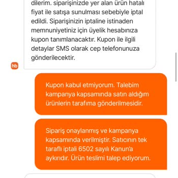 Hepsiburada’da Tek Taraflı Fiyat Hatası Nedeniyle Sipariş İptali Ve Kampanya Şartlarının İhlali