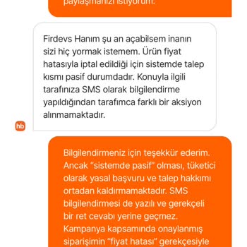 Hepsiburada’da Tek Taraflı Fiyat Hatası Nedeniyle Sipariş İptali Ve Kampanya Şartlarının İhlali
