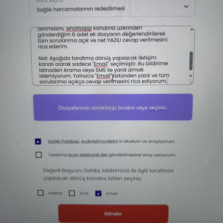 E-Posta Seçimime Rağmen Yazılı Yanıt Alınamaması Ve Tekrarlanan Başvuru Kapatılması