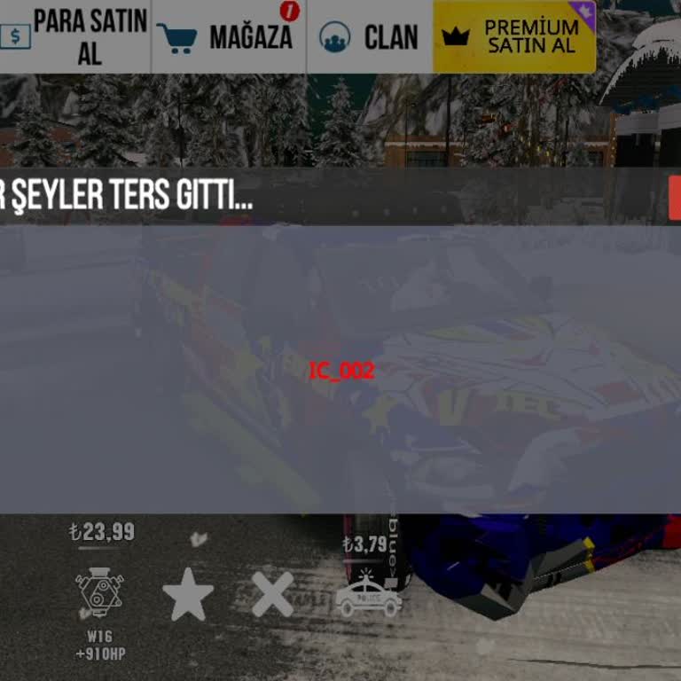 Car Parking Oyununda Dünya Satışı Bölümüne Girişte C_002 Hatası
