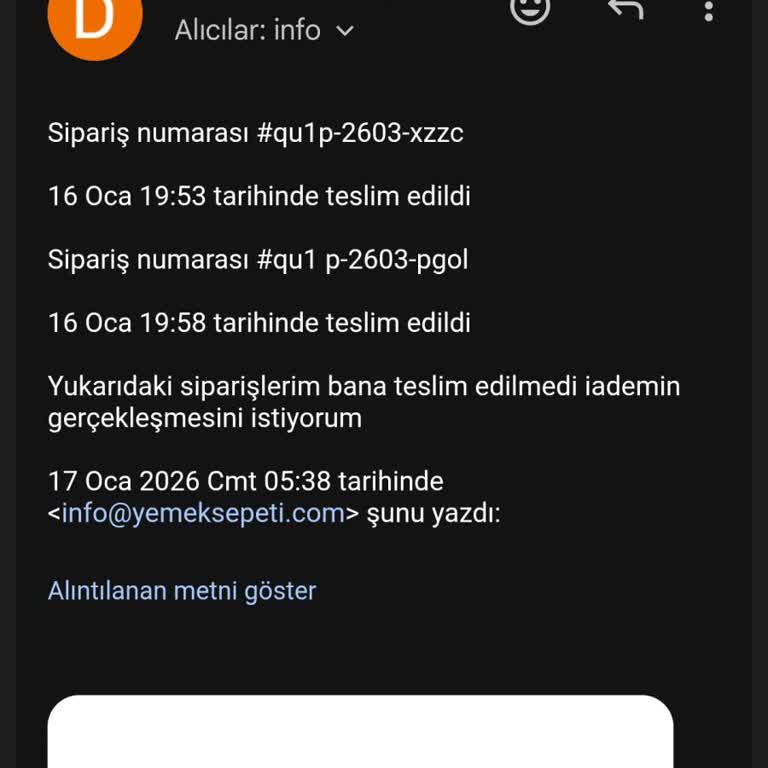 Teslim Edilmeyen Siparişler Ve 500 TL İade Talebi