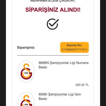 Kişiselleştirilmiş Formanın Baskısı Yapılmadı Ve Sipariş İptal Edildi