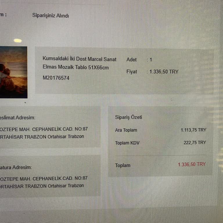 Sipariş Gönderilmedi Ve 1.336,50 TL Geri Ödeme Talebi