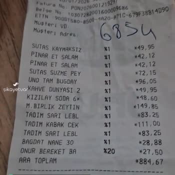 Onur Market Yanlış, Gelmeyen Ürün Bir De Muhatap Yok