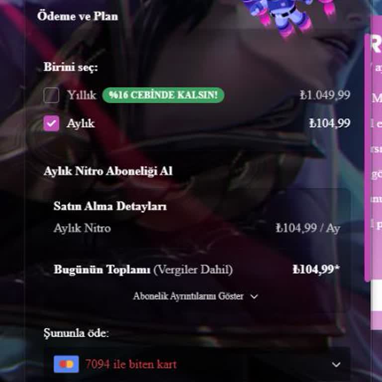 Discord Nitro Ödemesi Paycell Üzerinden Kabul Edilmiyor