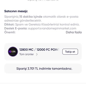 Shopier'de FC Mobile Dijital Kartta Geçersiz Kod Ve Eksik Bakiye