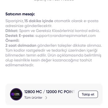 Shopier'de FC Mobile Dijital Kartta Geçersiz Kod Ve Eksik Bakiye
