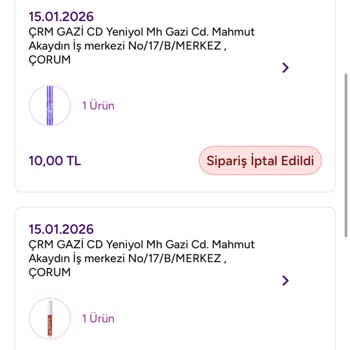 Ödeme Alındı, Nedensiz Sipariş İptali