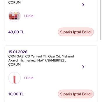 Ödeme Alındı, Nedensiz Sipariş İptali