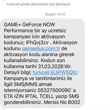 Turkcell’den Gelen GeForce Now Kampanya Kodunun Kullanılmış Gibi Gösterilmesi Ve Çözüm Bulamama