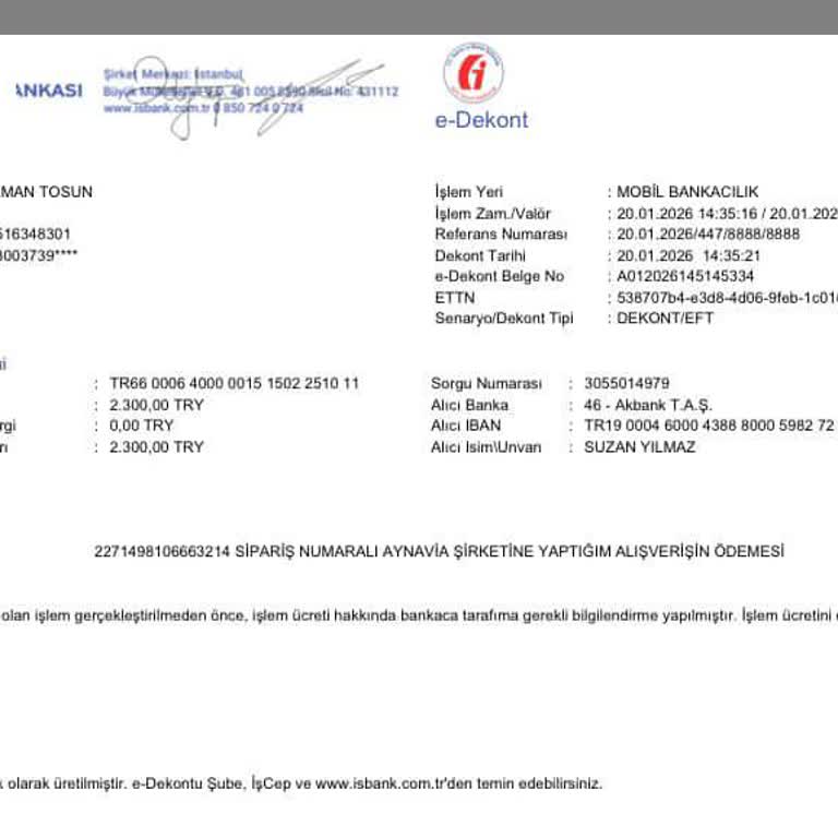 Instagram'da Aynavia'dan Boy Aynası İçin 7.556 TL Ödeme Ve Ürün Yok