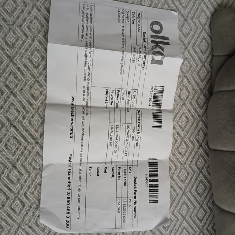 Skechers Ayakkabısında Kısa Sürede Delik Ürün Ayıplı Değişim Talebi