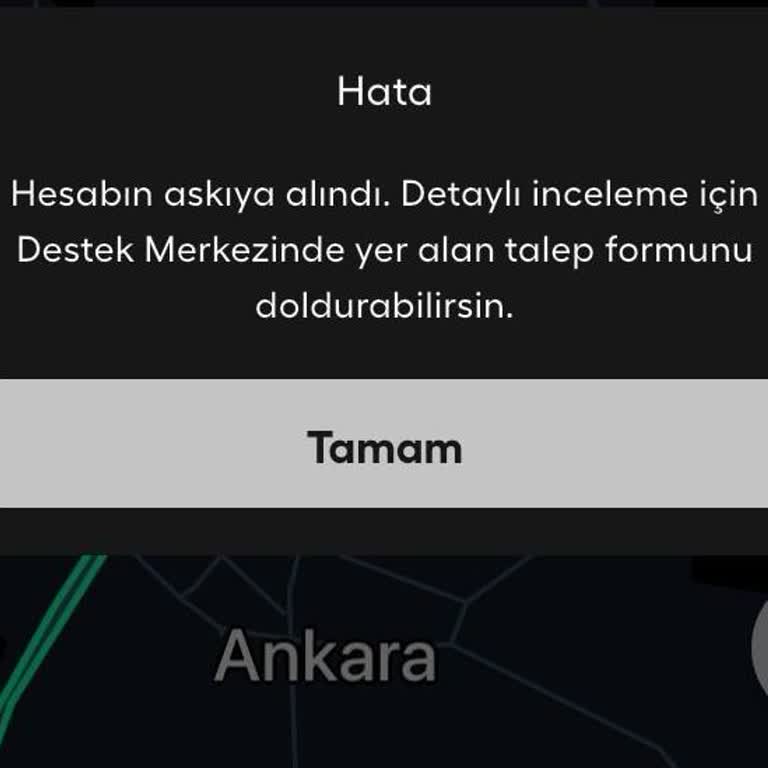 Askıya Alınan Sürücü Hesabım İçin Açıklama Ve Yeniden Aktifleştirme Talebi