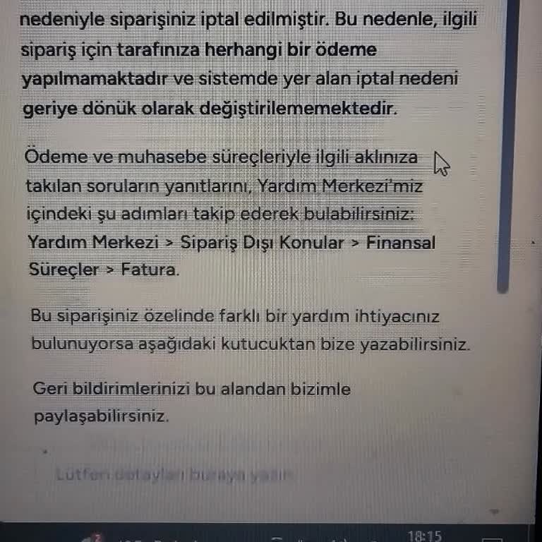 Yemeksepeti Üzerinden Teslim Edilmeyen Siparişin 1.800 TL’lik Zararı Karşılanmalı