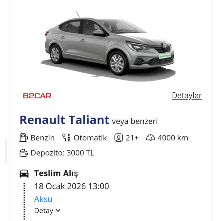Enuygun.com Araç Teslim Edilmediği İçin Kesilen 2.282,33 TL Tamamen İade Edilmedi