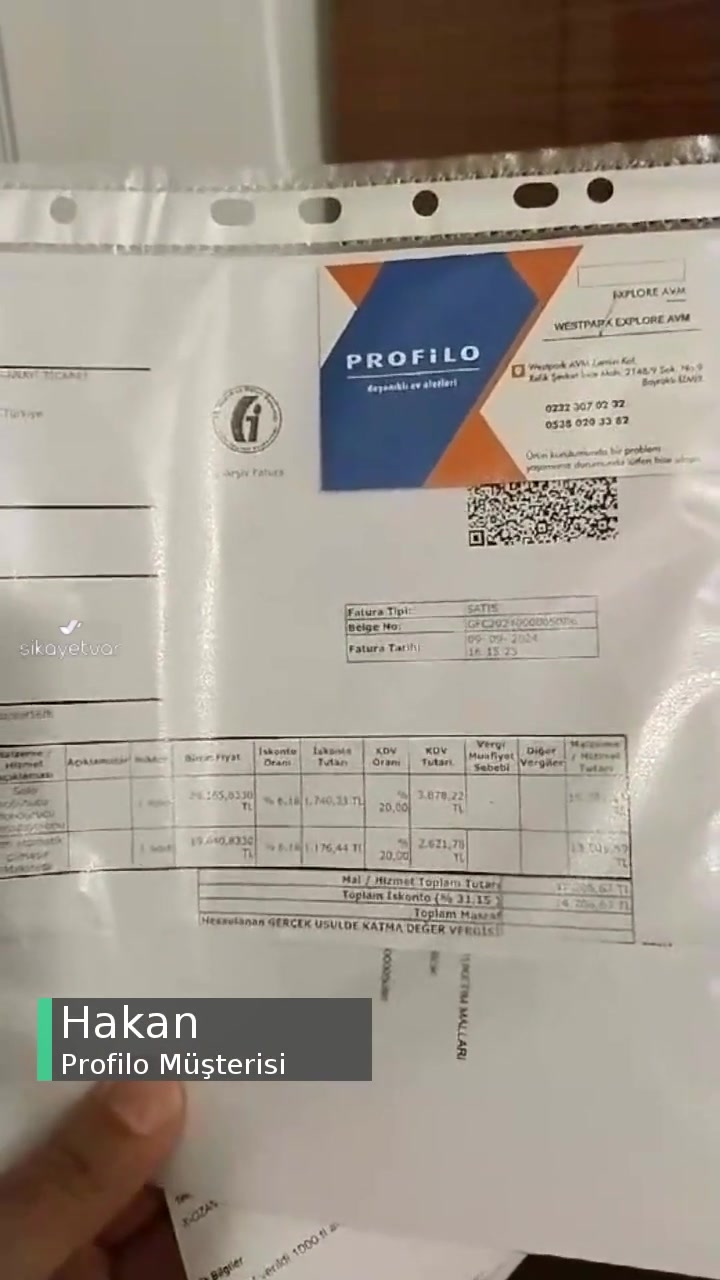 Profilo Buzdolabının Garantisine Rağmen Conta Değişim Ücreti Alınması videonun kapak resmi