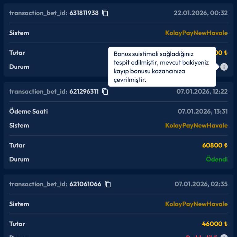 Meritbet Bonus Suistimali Nedeniyle 20.000 TL Bakiyem Haksız Olarak Silindi