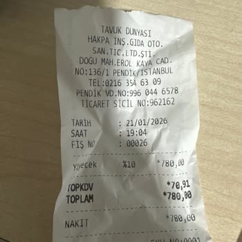 Yanık Tavuk Servisi İçin İade Talebi