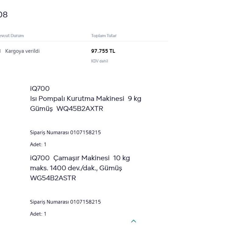 IQ700 Çamaşır Makinesi Teslimat Gecikmesi Ve Açıklama Talebi