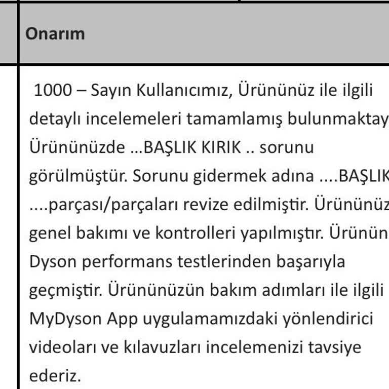 Dyson Saç Şekillendiricisinin Başlık Arızası ve Yedek Parça Eksikliği