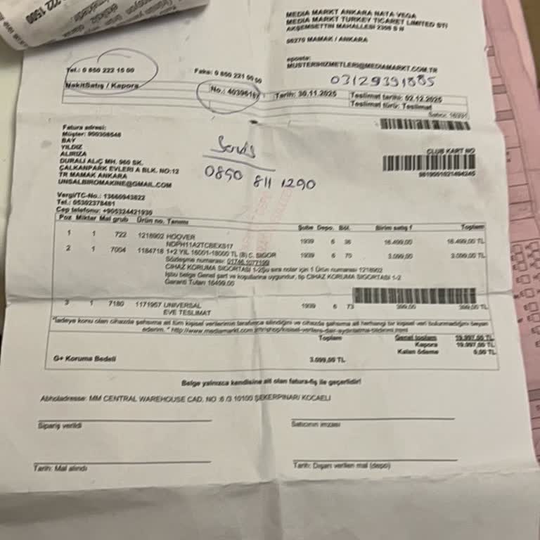 Kısa Sürede Arızalanan Hoover Kurutma Makinesi İçin Değişim Ve İade Talebi