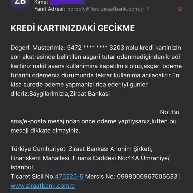Ziraat Bankası Adına Gönderilen Sahte E-Posta Ve Veri Sızıntısı Şüphesi