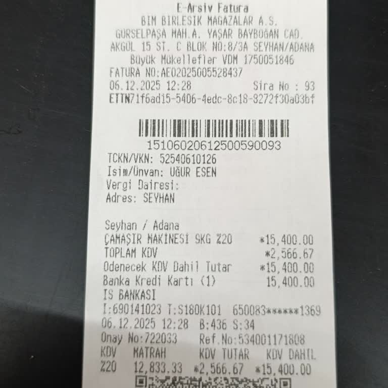 BİM'den Alınan Çamaşır Makinesi Teslim Edilmedi, İade Talebi