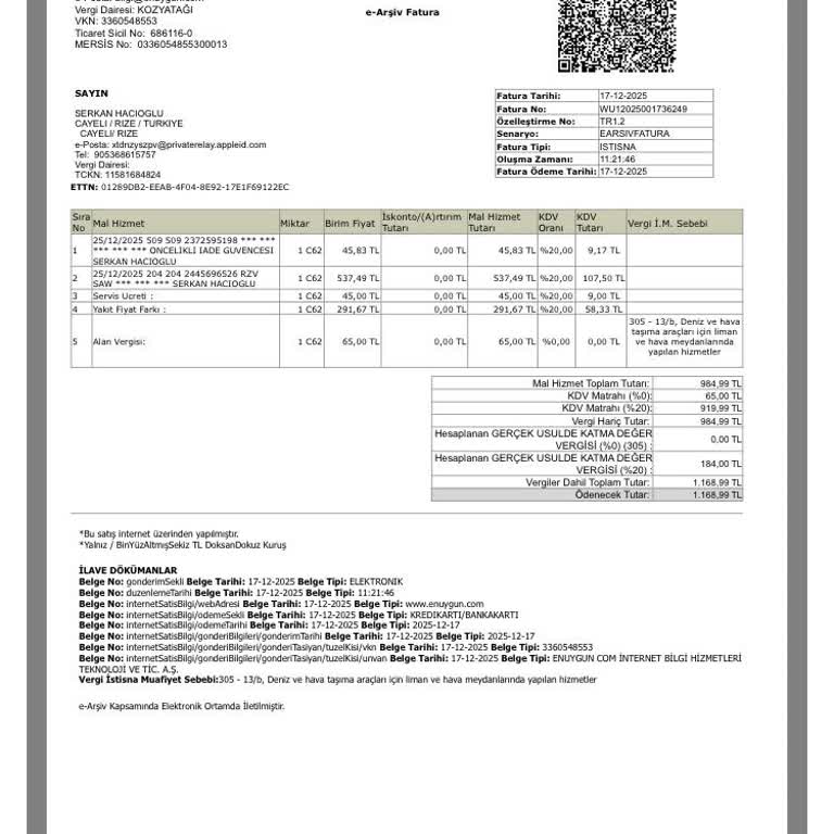 İptal Sonrası Beklenenden Çok Düşük İade Ve Şeffaf Açıklama Talebi