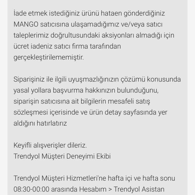 Kargo Karışıklığı Nedeniyle İade Reddedildi Ve Para İadesi Yapılmadı