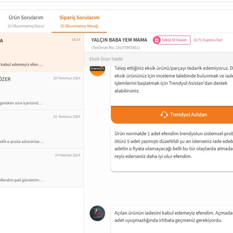 Siparişte 5 Kg Kanarya Yemi Eksik, 1 Kg Olarak Teslim Edildi