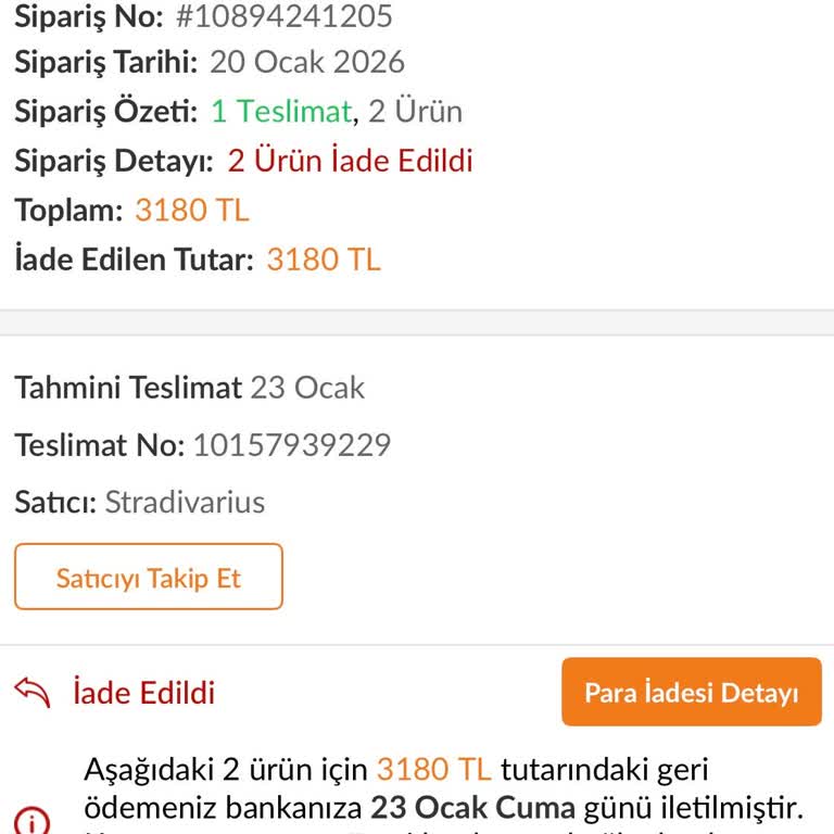 Teslim Edilmeden Kargo İade Edildi Ve Müşteri Hizmetleri Yetersiz