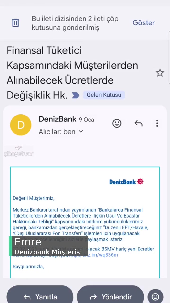 Denizbank İzinsiz Gece 1.00' de Mail Atıyor videonun kapak resmi