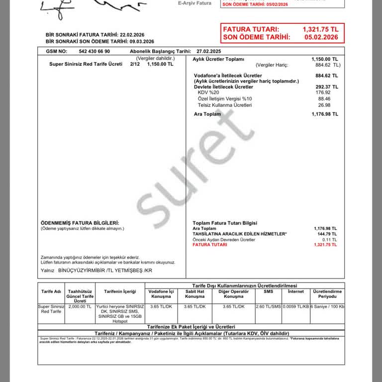 Yanımda Ve YouTube Premium Hediye Olması Gereken Ücretin Faturada Kesilmesi