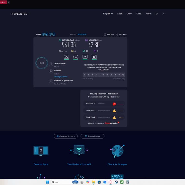 Gece Saatlerinde 1000 Mbps Paketi İçin Sürekli Yüksek Ping Ve Kesintiler