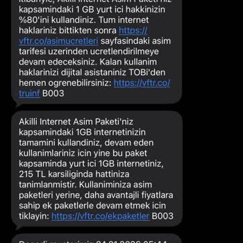 Açık Onay Olmadan Ek İnternet Paketi Ücreti İptali Talebi