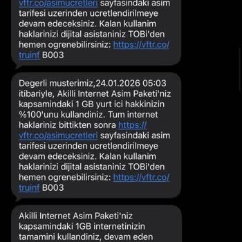 Açık Onay Olmadan Ek İnternet Paketi Ücreti İptali Talebi