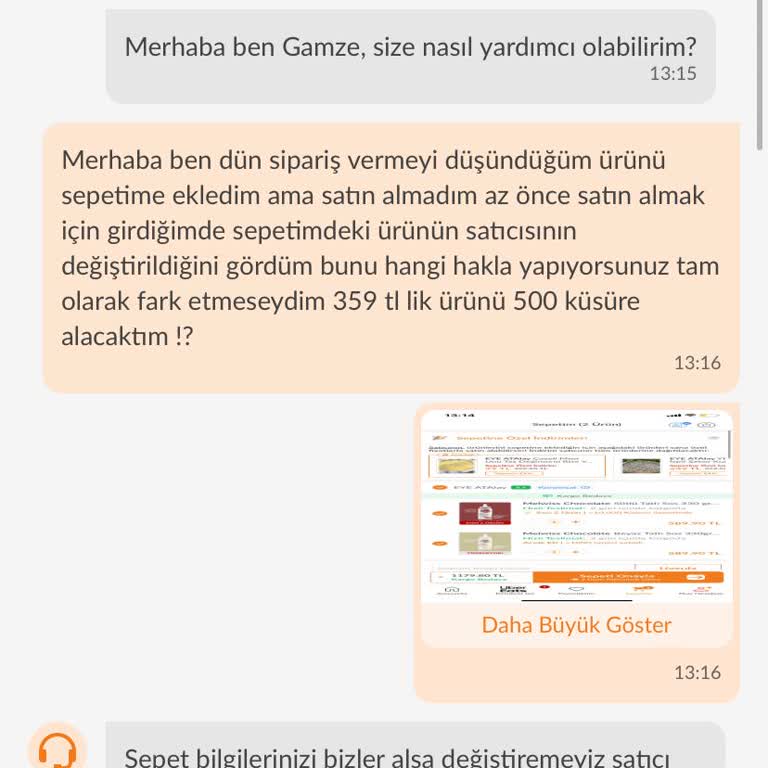 Sepetteki Satıcı Ve Fiyatın İzin Almadan Değiştirilmesi