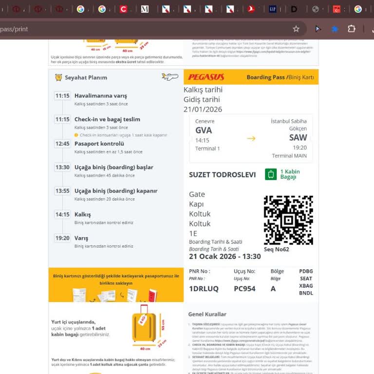 Pegasus Airlines – The Seat Service I Paid For Was Not Provided