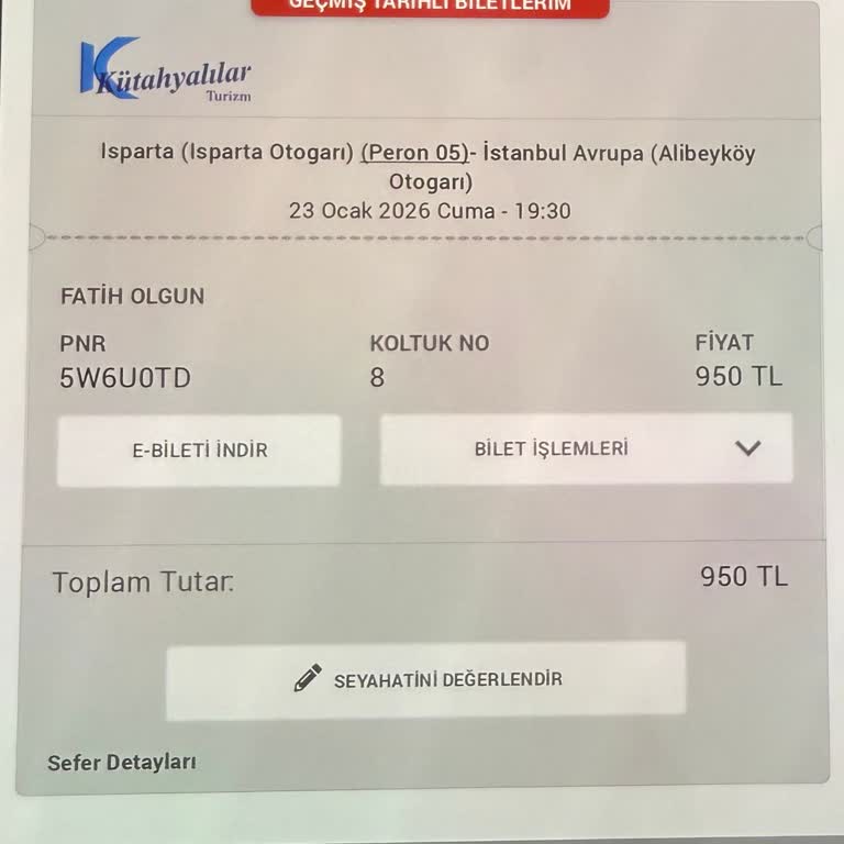 İsparta-İstanbul Seferinde İkram Yokluğu Ve Güzergâh Dışı Duraklamalar Nedeniyle Mağduriyet