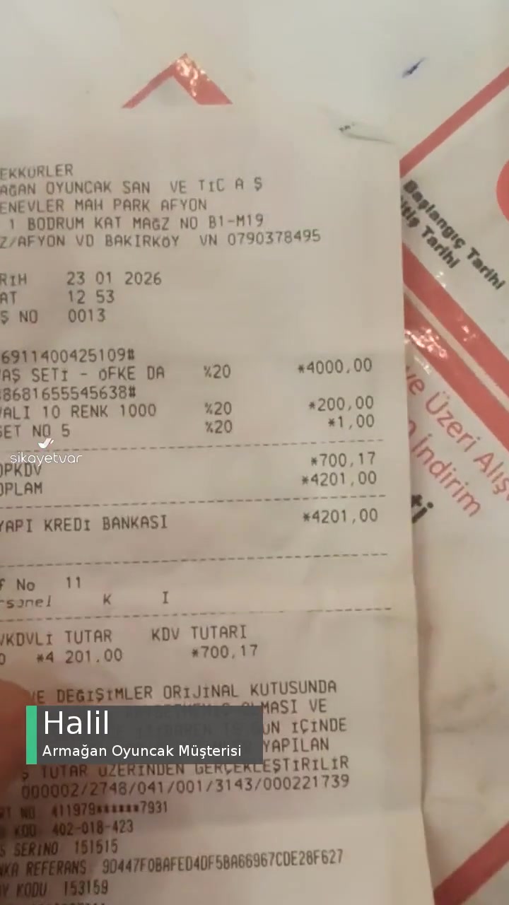 Armağan Oyuncak Ürünü İade Almadı videonun kapak resmi