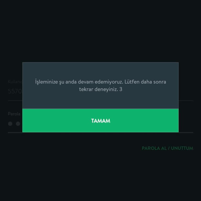 TEB Mobil Bankacılık Uygulamasına Girişte Şifre Doğru Olmasına Rağmen Sürekli Hata