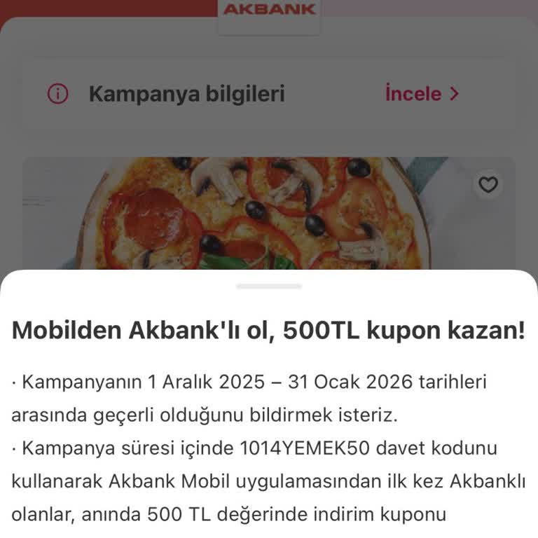 Yemeksepeti Ve Akbank Kampanyasındaki 500 TL Kuponu Hesaba İşlenmedi