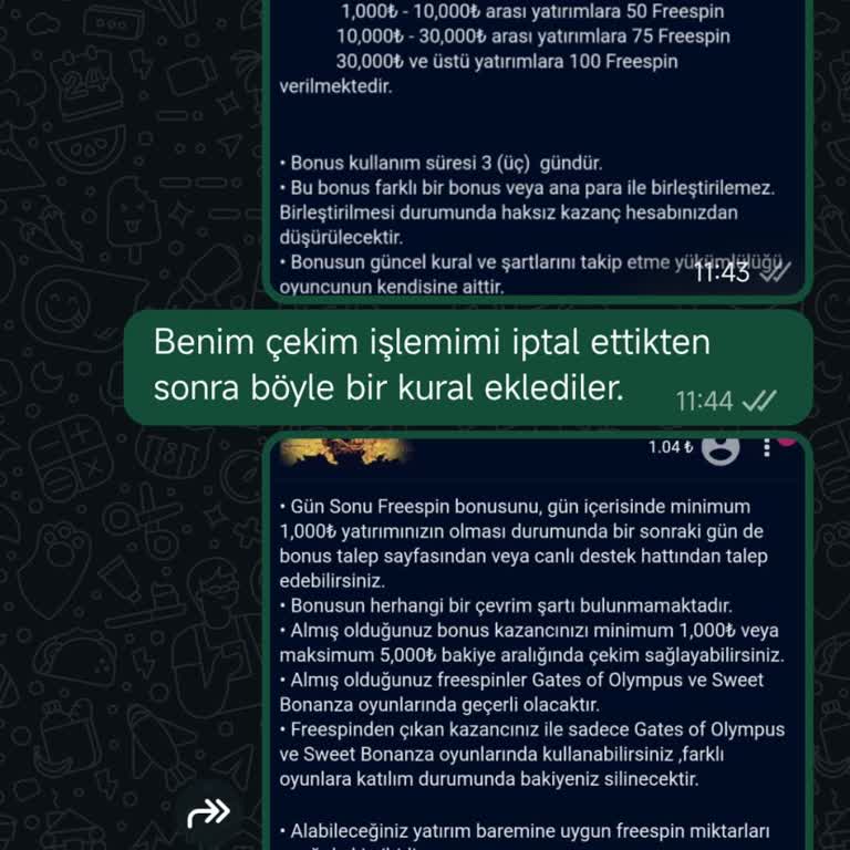 FreeSpin Bonusu İptali Ve 1.800 TL Kazancımın Geri İadesi Talebi