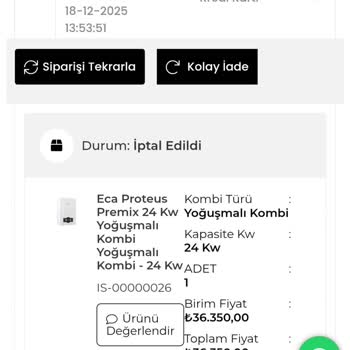 Teslim Edilmeyen Kombi Ve Geciken İade